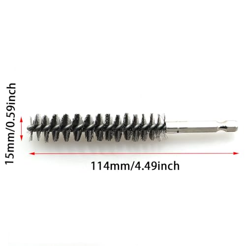 Image of 3PCS Silver Stainless Steel Cleaning Brush Rod Diameter 1 /4 Inch for Electric Drills Impact Drivers Die Grinders