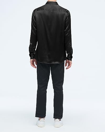 LilySilk Silk Mens Shirt Versatile 100% Charmeuse Silk Button Down Shirt Long Sleeves All Season for Formal Casual2