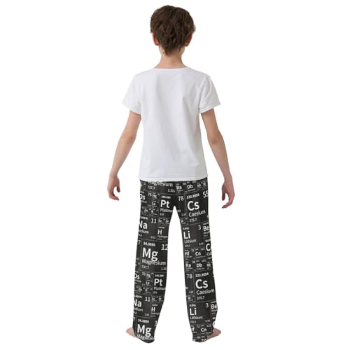 Periodic Table of The Elements Print Boys Long Pants Soft Trousers Elastic Waist Kids Lounge Bottoms with Pockets S-XL3