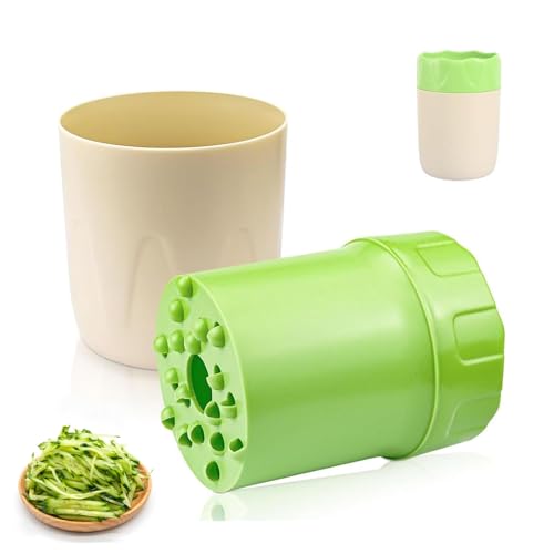 Lunyloer Manueller Rotierender Handreibe Obstreibe Apfelreibe PET, Grüne Weiße Obstreibe aus PET, Robuste Handreibe für Obst und Gemüse