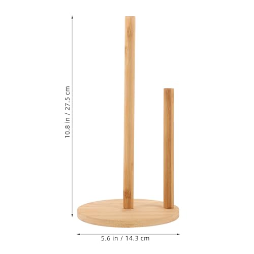 Portarrollos de cocina vertical en madera con base estable antideslizante SOLUSTRE 3