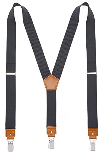 Image of Suspenders for Men Y Back Adjustable Elastic with Strong Clips 47 Inches