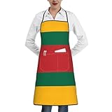 TYUMH Bedruckte Schürze mit Litauen-Flagge, verstellbare Schürze mit Taschen für Küche, Restaurant, Supermarkt, geeignet für Männer und Frauen