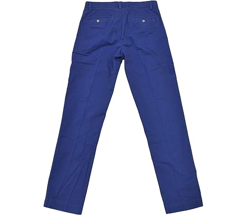 Ralph Lauren Polo Men's Big & Tall Straight Fit Linen-Blend Pants (33x32) Blue2