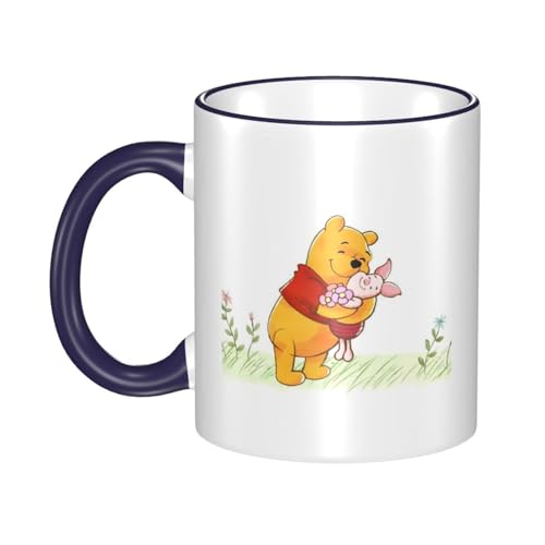 くまのプーさん (2) マグカップ 保温・保冷 電子レンジ対応 コーヒーカップ 陶器 セラミック 耐高温 軽量 個性人気 誕生日プレゼント大容量 Navy Blue