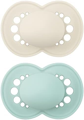 Image of MAM Original Matte Pacifier (1 Sterilizing Pacifier Case), 6 Plus Months, Unisex Baby Pacifier, Best Pacifiers for Breastfed Babies, 6-16 Months, 2 Count (Pack of 12)