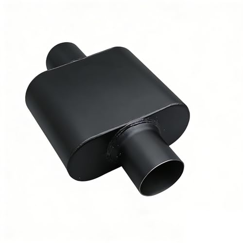 2.25 ID Center/Center Single Chamber Muffler - Aggressive Deep Sound Aluminized Steel Welded/Clamp-On (13 Total Length)