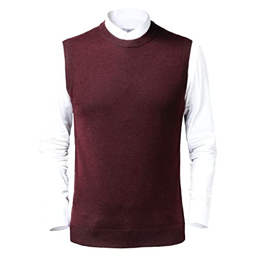 Men's Sleeveless Sweater Vest Classic V-Neck Knitwear Wool Blend Knitted Pullover Plain Autumn Winter Warm Tank Top
