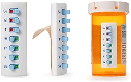 The Original Take-n-Slide Medication Tracker and Reminder~ 5 Count Package~Reusable Pill Trackers | Attach to Your Bottle (NOT Included) | Pill Organizer Alternative White