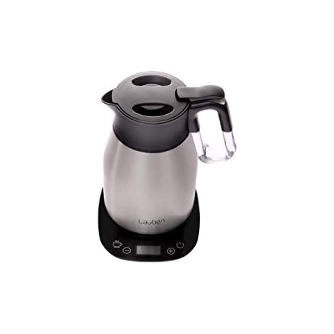 Lauben Elektrischer Vakuum VTK01S, 2200W, 1,7 Liter, Wasserkocher mit Temperatureinstellung, Leise Energiesparender Edelstahl-Wasserkocher, Abschaltautomatik und Trockengehschutz Cover