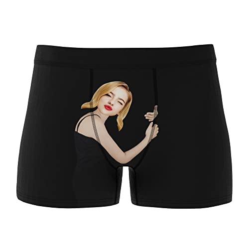 VEELU Personalisierte Herren Boxershorts Unterhosen mit Foto lustiges komisches Gesicht in vielen Farben xs-3xl Unterwäsche Geschenk für Freund Ehemann Valentinstag Geburtstag