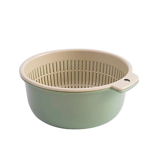 Gsycle Juego De 2 Tazones De Colandero, 37.4x18.9x6.7in Lavabo De Doble Capas De Drenaje Plastic Falling Fruits Laving Draining Canasta Recipiente Limpiador De Fruta Para Pastas Verduras (Gran Tamaño)