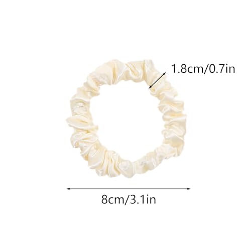 Image of Silk Hair Ties Satin Scrunchies - Small Mini Scrunchy for Women Thick Hair Accessories Cute Soft No Slip Hair Elastics Ponytail Holder for Curly Hair No Damage Hairties Gift for Girls