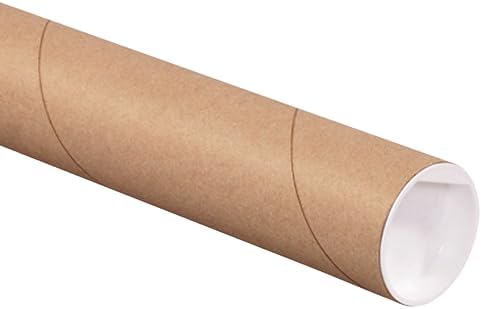 BOX USA Cardboard Tubes with Caps 24x2x2, 50-Pack