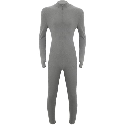 TiaoBug Men's One Piece Full Body Unitard Jumpsuit Long Bottom Front Zipper Leotard Bodysuit4