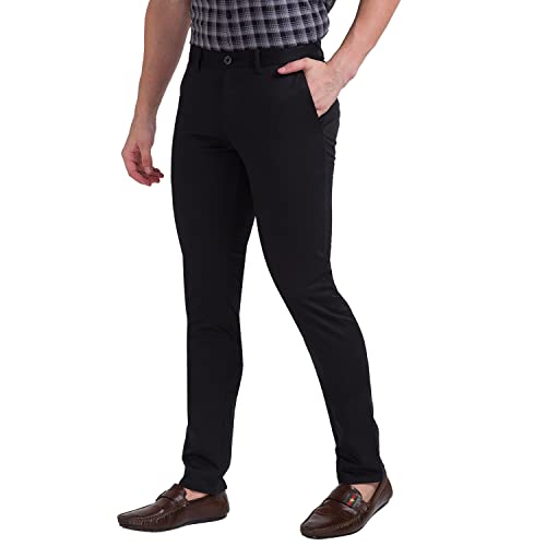 Image of Parx Cotton Dark Green Casual Trouser for Men