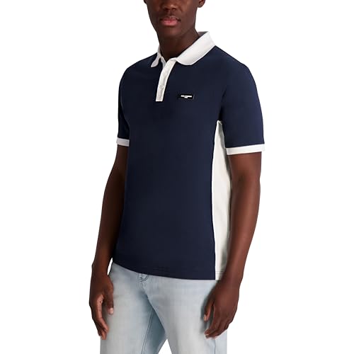 Karl Lagerfeld Men's Color Blocking Chest Logo Collared Polo3