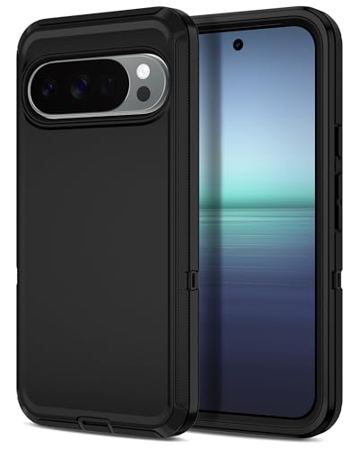 I-HONVA for Google Pixel 10 Pro XL Case Shockproof Dust/Drop Proof 3-Layer Full Body Protection [Without Screen Protector] Rugged Heavy Duty Cover Case for Google Pixel 10 Pro XL,Black
