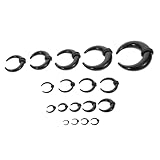 TOYANDONA 18 piezas Kit de Expansores de Septum Acrílico Negro Dilatadores de Tabique Forma para Piercing Nasal y Cartílago Ligero y Portátil para Uso Diario y Viajes