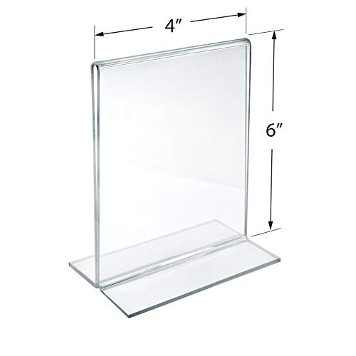 Azar 152726 4-Inch By 6-Inch Vertical Double-Sided Stand Up Sign Holder, 10 Count #TOP5