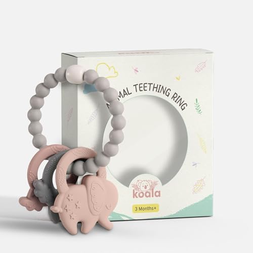 Image of Baby Silicone Teething Toy - BPA-Free Teether Ring for Infants 0-12 Months - Soft and Textured for Teething Relief - Easy to Hold Chew Toy - Soothes Sore Gums & Supports Oral Development