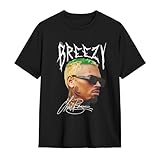 LARAHTIO Chris Music Brown 2025 Music Tour T-Shirt Fashionloose Cotton Top Black 3X-Large