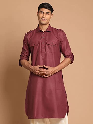 Elina fashion Men's Cotton Kurta Pajama Pathani Set | Indian Pakistani Ethnic Traditional Rakhi Festival Wear2