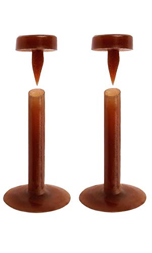 Pair of 16GA Flesh Tone Flexible Bioflex Removable Push Top Piercing Retainers, Metal & Allergy Free for Lips, Ears, Nose, Labret, Monroe (Dark - 10mm (3/8
