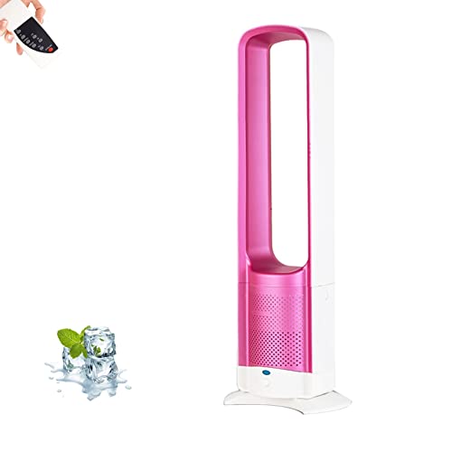 32-Inch Oscillating Portable Bladeless Tower Fan with Remote Control &amp; Timer - Super Quiet Cooling Pedestal Fan for Home, Office, Bedroom - Stylish Gold Color
