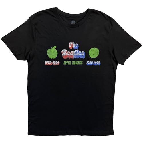 T-shirt The Beatles Apple Years Now & Then bleu et rouge pour homme
