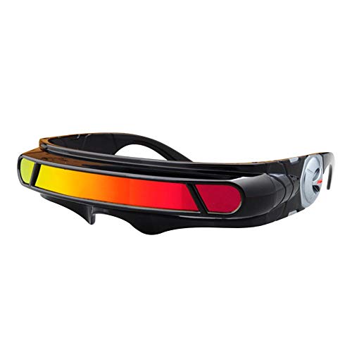 LYXMY Kreative Futuristische Brille für Herren, mit Aufbewahrungsbox, für Futuristisches Kostüm, lustige Party, Strand Gather Gr. One size, rot Cover