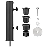 Wlinfetity Portaombrelli antivento resistente con maniche regolabili in PVC per patio, giardino e lastre di granito, ferro nero