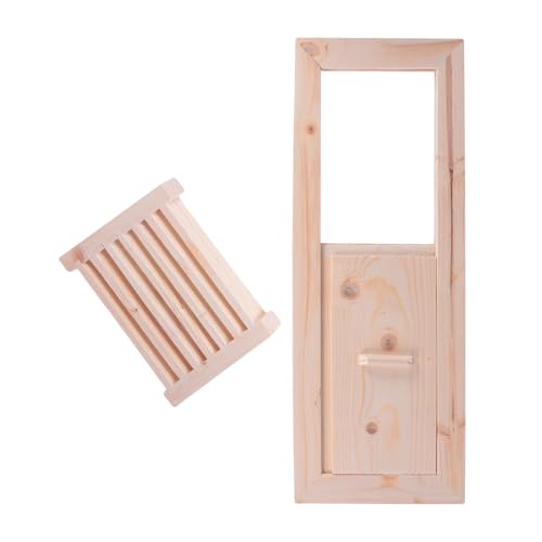minkissy Persiana de Ventilación para Sauna de Madera Beige, Acabado Delicado Rebabas, Adecuado para Mejorar la Circulación de Aire en Salas de Vapor y Sauna