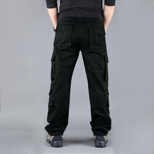 ADHOWBEW Mens Tactical Pants Stretch Waterproof Work Pockets Elastic Waist Big and Tall Joggers3