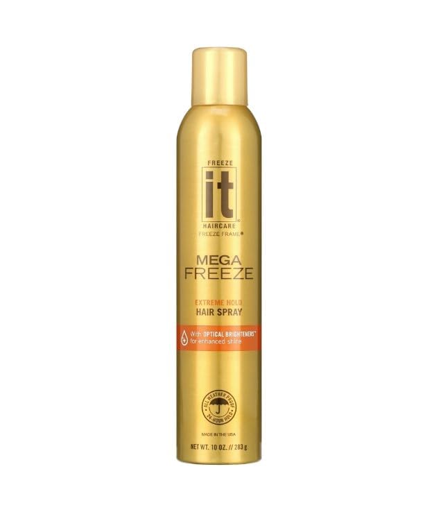 F'reeze It Mega Extreme Hold Hair Spray, Original ~ 10 Oz - Pack Of 2 ~ It Hairspray for Women, Hair Spray Mega Extreme Hold, Original Hairspray for Long-Lasting Style.
