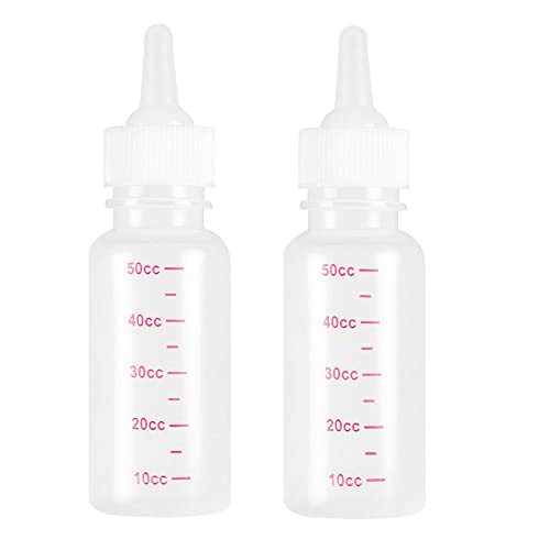 2PCS Pet Nursing Bottle 50ml Dog and Cat Feeding Bottle Pet Silicone .ORN Puppy Cat Baby Nursing Water Milk Feeder