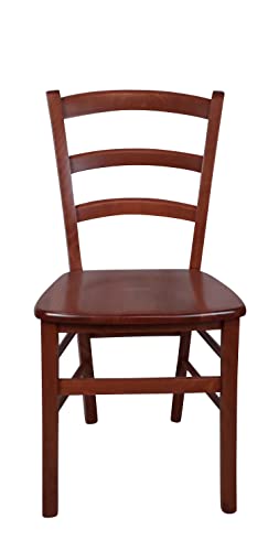 Sedia Venezia Paesana, Legno Massello, Vari Sedute e Colori, Imbottita Paglia o Massello Cucina Casa Ristorante Agriturismo, Alta qualità, ORDINE MINIMO 2 PEZZI (Ciliegio, Massello)