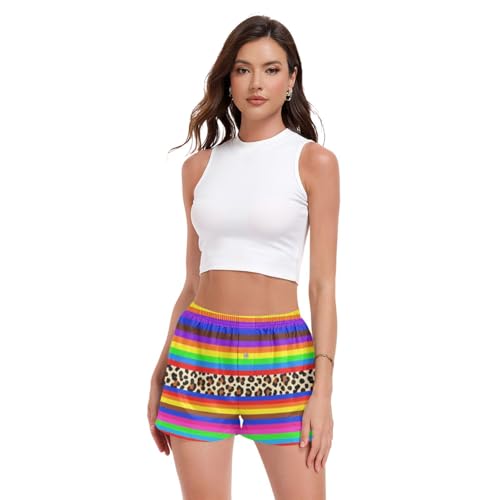 Short de détente taille haute extensible GuoChe pour femme avec boutons décoratifs