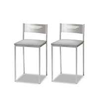 ASTIMESA Küchenhocker mit grauem Kunstlederrücken, Sitzhöhe 45 cm (TABCRGR), 1 Stück