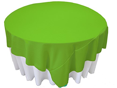 LA Linen Polyester Poplin Washable Square Tablecloth, Stain and Wrinkle Resistant Table Cover 90x90, Holiday 90 by 90-Inch, Lime, TCpop90x90_LimeP84