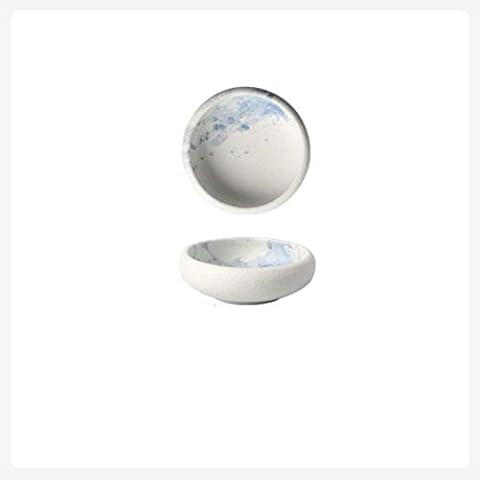 YINUO Retro Trumpet Bowl, Round Ceramics Restaurant Bowl Soy Sauce Plate Side Dish Bowl Sauce 8.7 * 8.3 * 3.2CM Bowl (Color : B, Size : 8.7 * 8.3 * 3.2CM) Cover