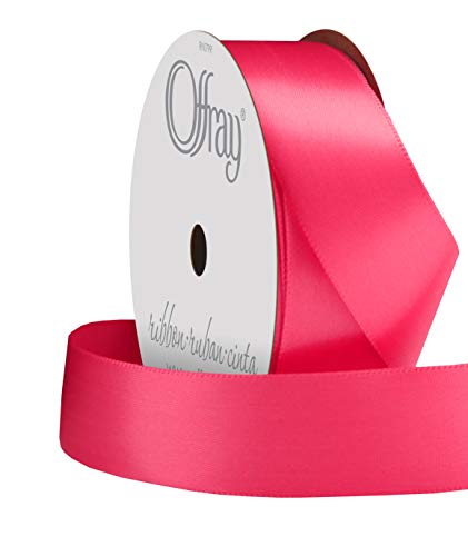 Image of Berwick 808076 7 /8 inch Wide Single Face Satin Ribbon, Shocking Pink, 6 Yds