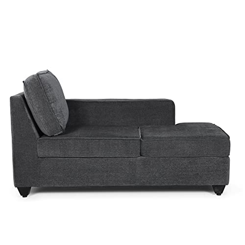 Image of Wakefit Sofa Set | 3 Year Warranty | Sofa 3 Seater, 3 Seater Sofa for Living Room, Wooden Sofa Set, 4 Seater + Right Aligned, Sofa for Living Room - Napper(Malphino : Smoke Grey)