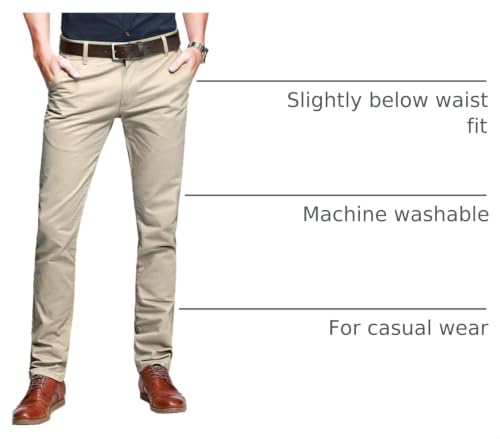 Image of Match Mens Regular-Fit Casual Flat Front Chino Pants