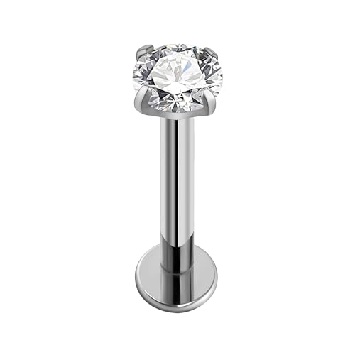 FINE4U 18G 6mm 8mm ASTM F136 �`�^���s�A�X�W���G���[�X�^�b�h �w���b�N�X�A�g���K�X�A�R���N�A��C�������O�X�^�b�h�p, 3mm CZ, �`�^��