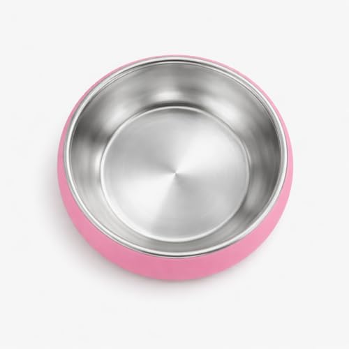 Image of Premium Stainless Steel Baby Feeding Bowl with Soft Silicone Cover | Non-Slip Grip, BPA Free & Food-Grade | Safe Feeding Bowl for Infants & Toddlers | Durable, Easy to Clean (Pastel Pink)