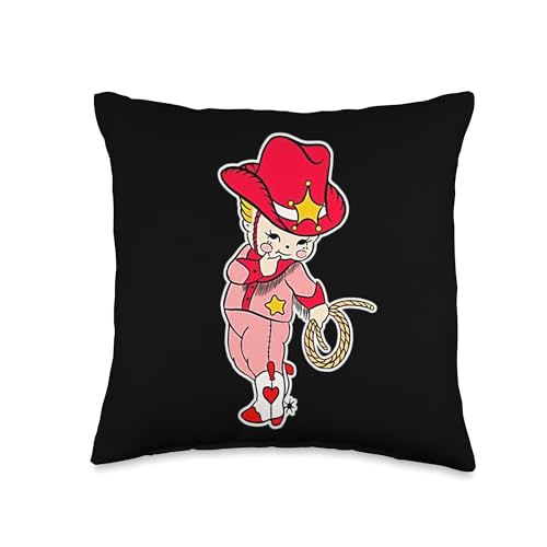 Kewpie Baby Cowboy Rodeo Throw Pillow -  merch_template, PXBSNGDDSWTUS_16X16