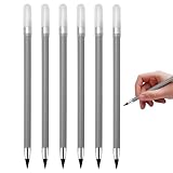 6 Stück tintenloser Bleistift, ewiger Bleistift mit Radiergummi, tragbare tintenlose...