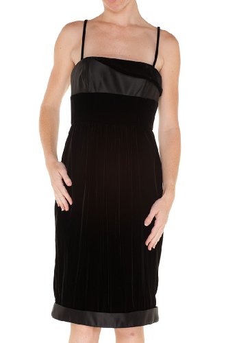 Armani Collezioni Black Rayon Knee Length Dress, 8, Black