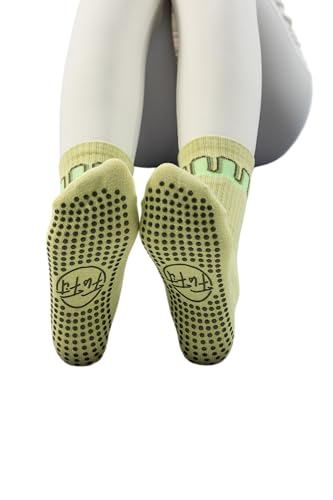 Image of Non-Slip Pilates Socks for Women with Grips - Barre, Yoga, Workout, Studio Grip Socks - Toeless, Breathable, Anti-Skid